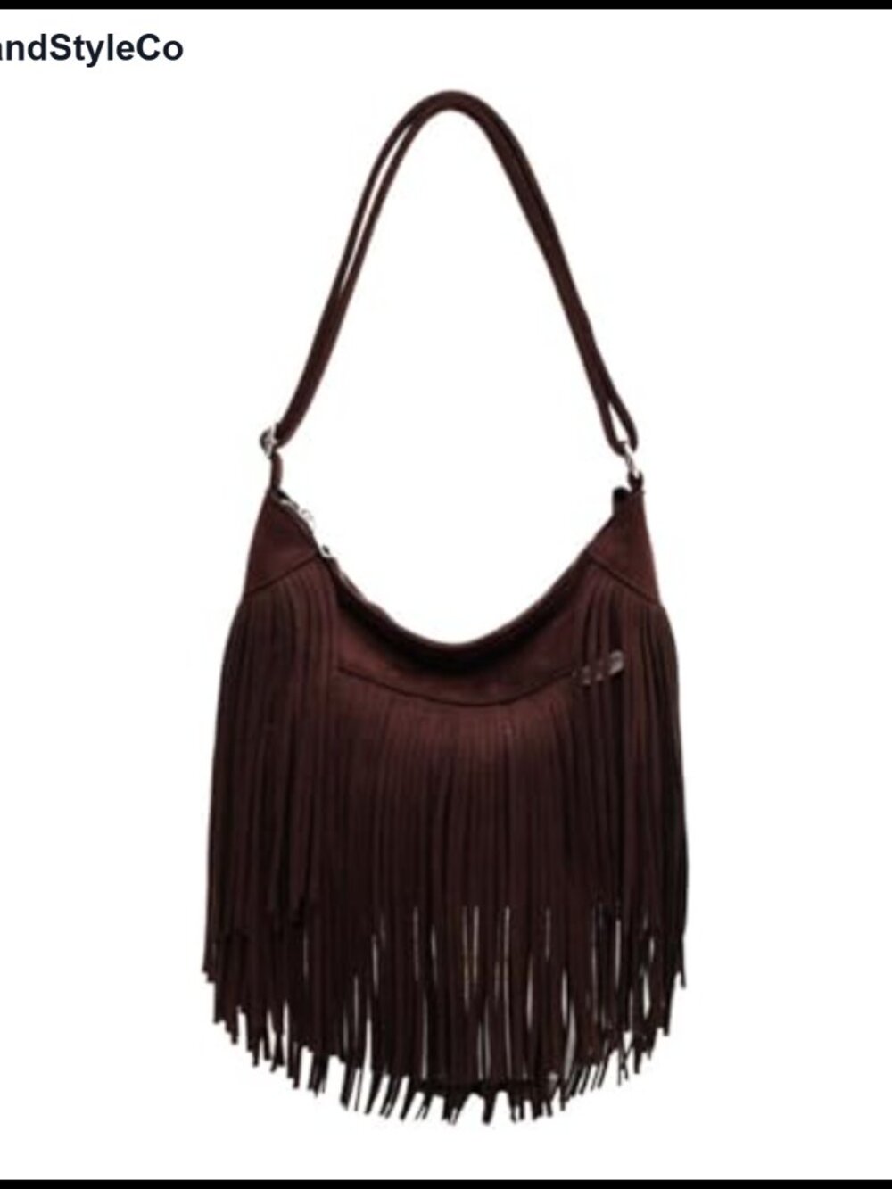 Vintage Vegan Suede Fringe Hobo Bag Tote Crossbody Shoulder Bag Western Purse